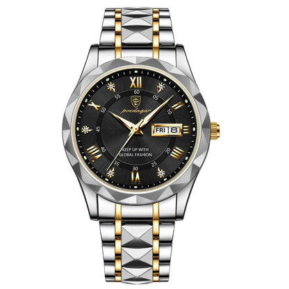 Mens Luxury Stainless Steel Quartz Wrist Watch Elegant Durable Timepiece