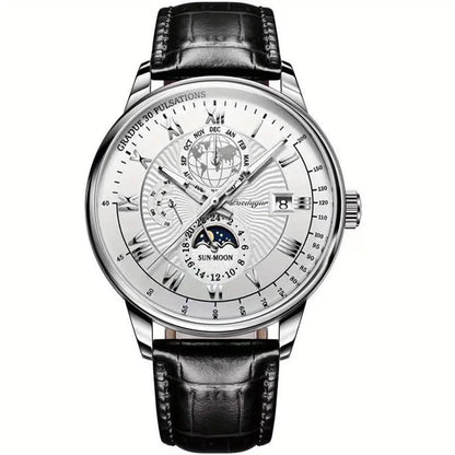 Mens Mechanical Moonphase Watch Luxury Automatic Wristwatch