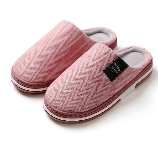 Men's Plush Lined Slippers Warm Indoor House Shoes