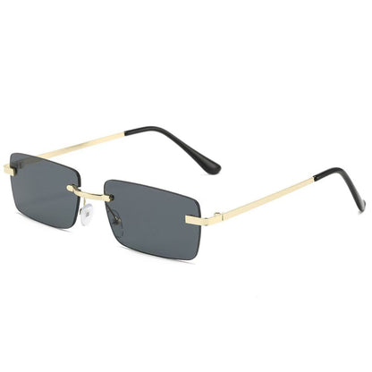 Mens Rimless Sunglasses Lightweight Metal Casual Fashion Eyewear