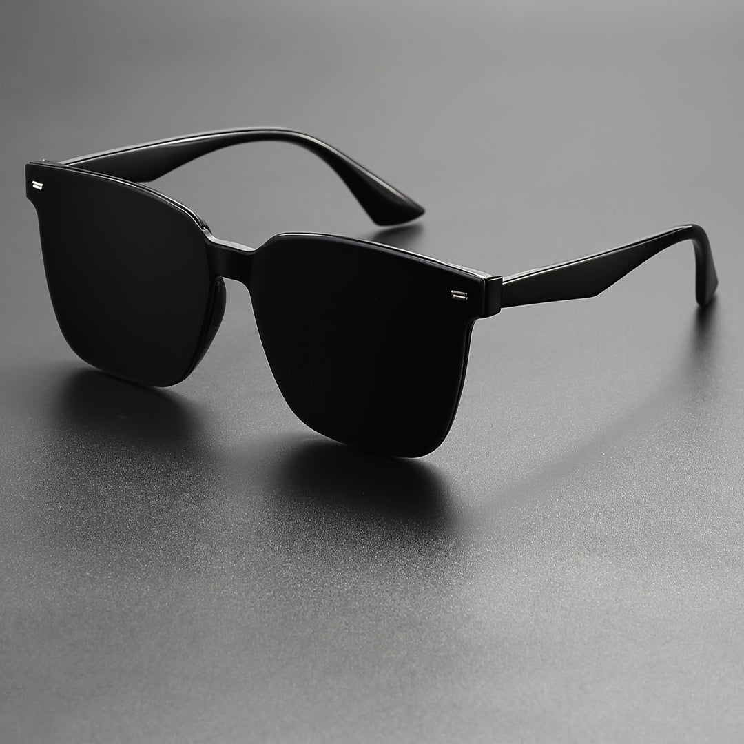 Mens Square Sunglasses Rivet Detail Casual Outdoor Eyewear