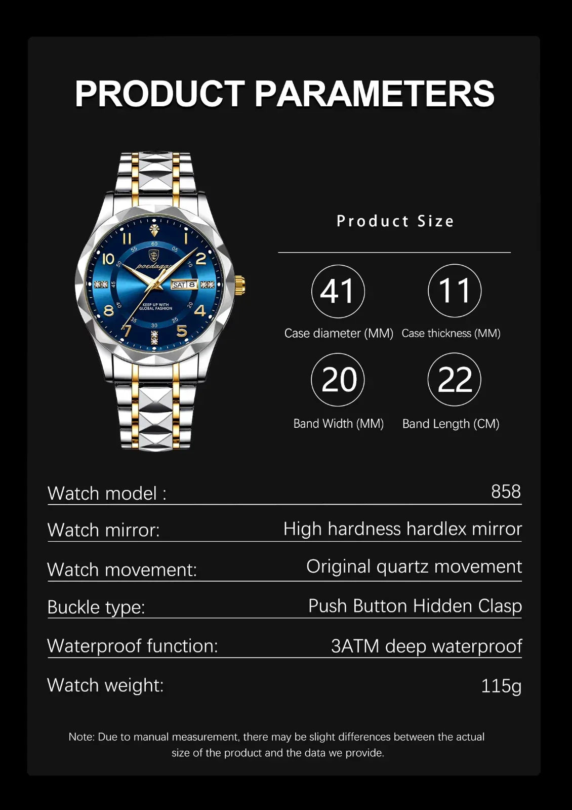 Mens Titanium Sports Watch Waterproof Chronograph Digital Analog Multifunction