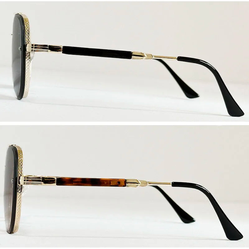 Mens Vintage Oval Sunglasses Polarized UV400 Retro Eyewear