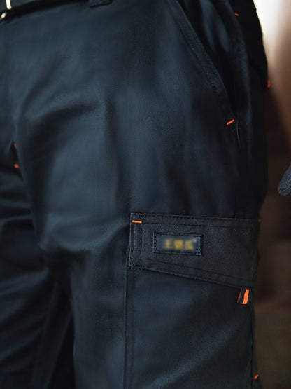 Mens Work Trousers Multi Pocket Cargo Pants Reinforced Knee Workwear