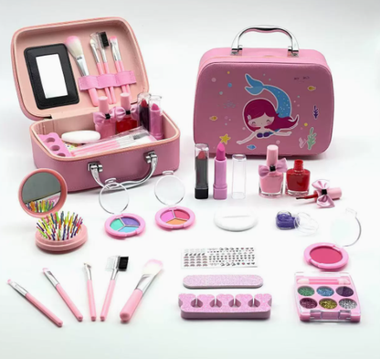 Mermaid Makeup Kit Cosmetic Set Kids Beauty Case Accessories Bag