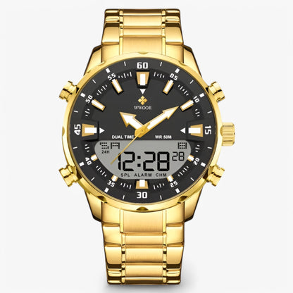 Military Chronograph Watch Stainless Steel Tactical Analog Wristwatch