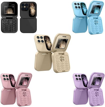 Mini Flip Phone Dual SIM Compact Mobile Phone