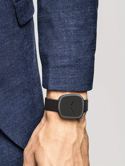 Minimalist Mens Watch Stainless Steel Analog Watch Leather Strap