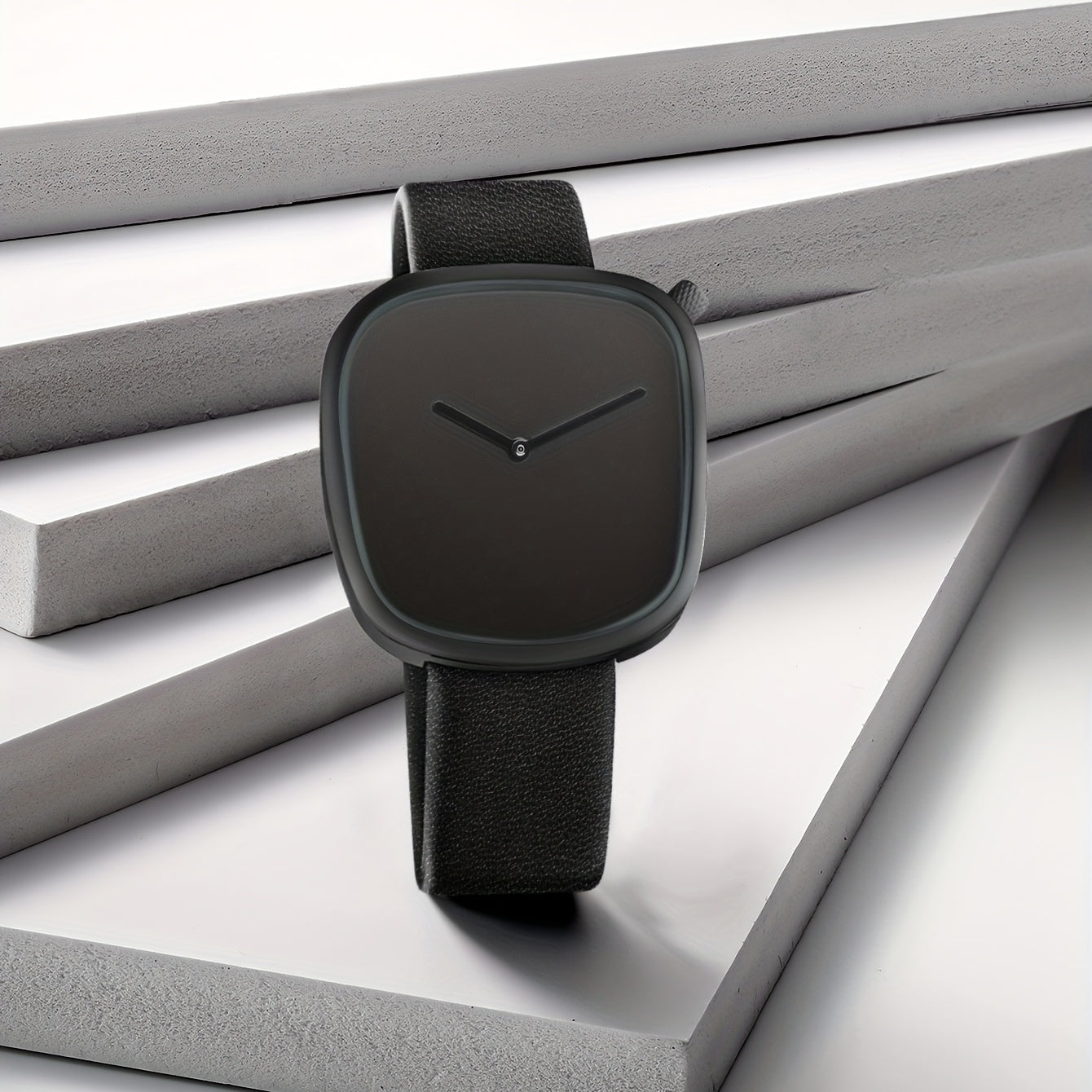 Minimalist Mens Watch Stainless Steel Analog Watch Leather Strap
