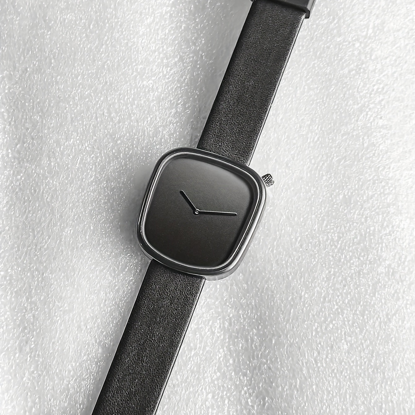 Minimalist Mens Watch Stainless Steel Analog Watch Leather Strap