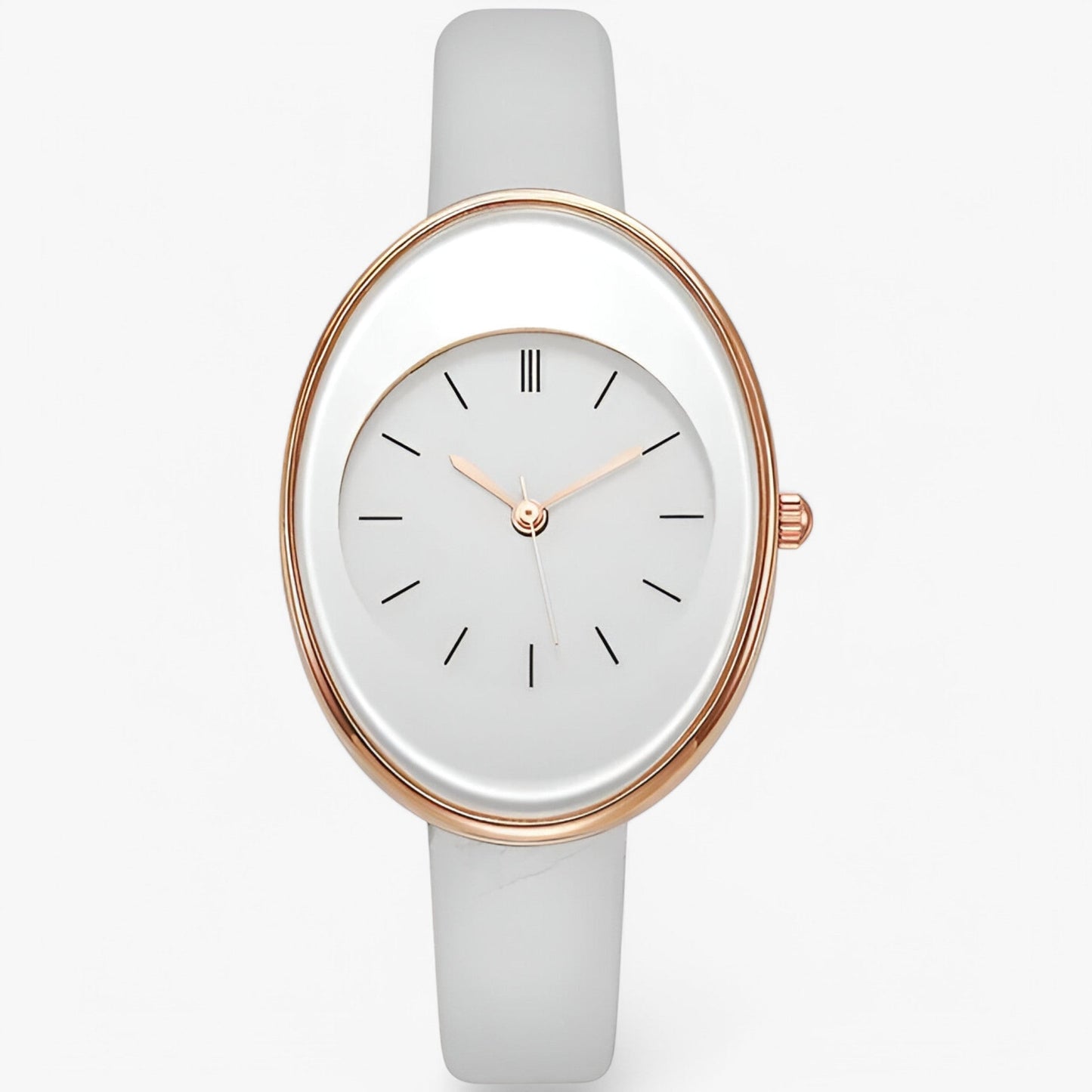 Minimalist Womens Leather Watch Slim Strap Quartz Wristwatch
