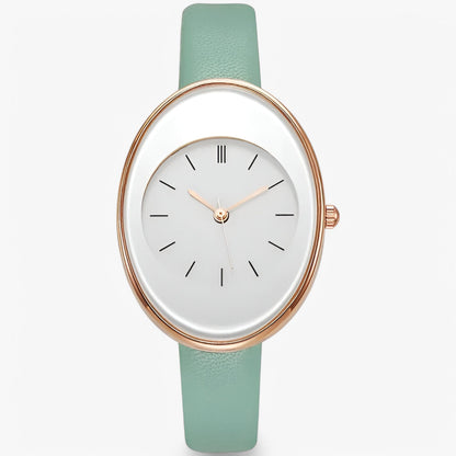 Minimalist Womens Leather Watch Slim Strap Quartz Wristwatch