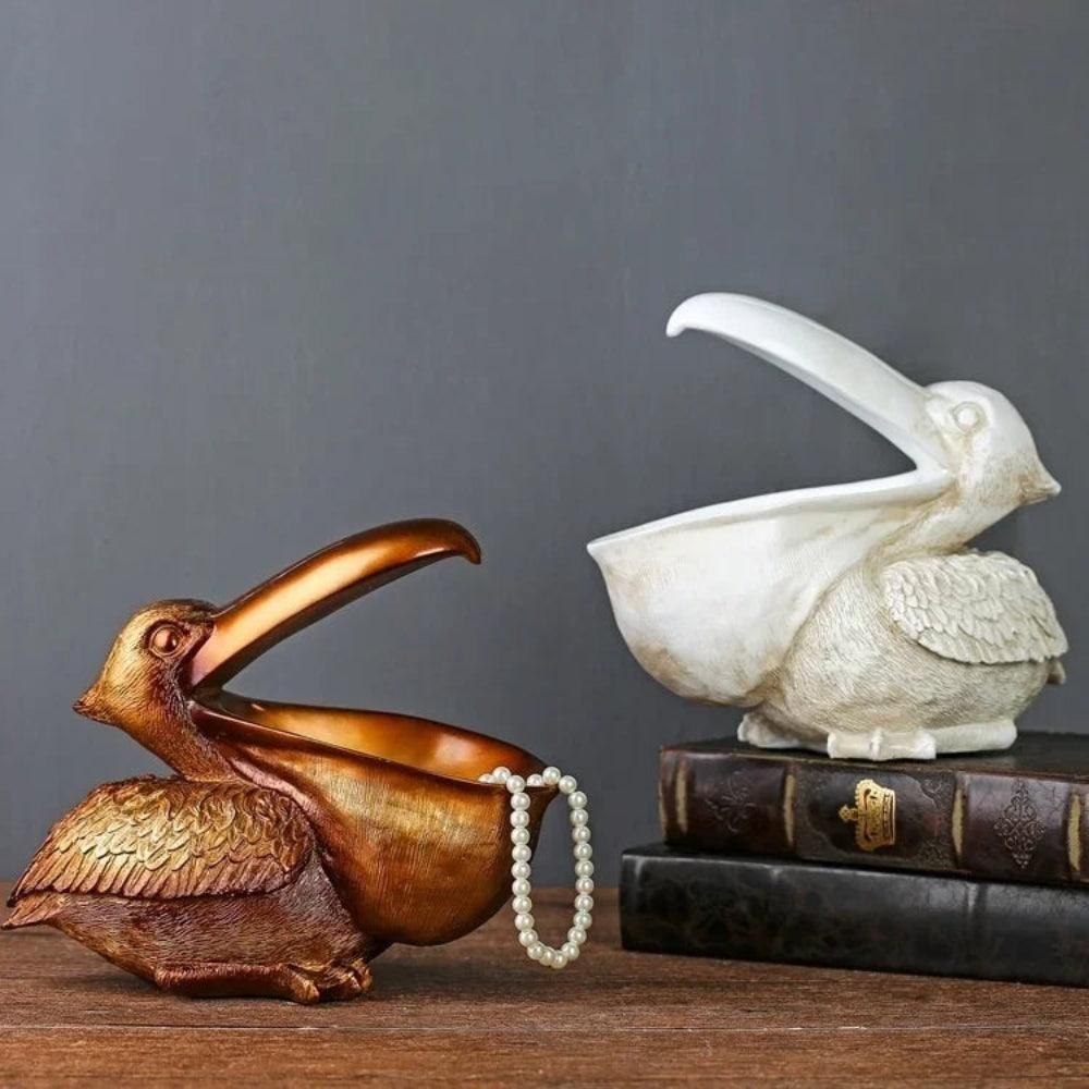 Modern Pelican Storage Tray Decorative Resin Organizer