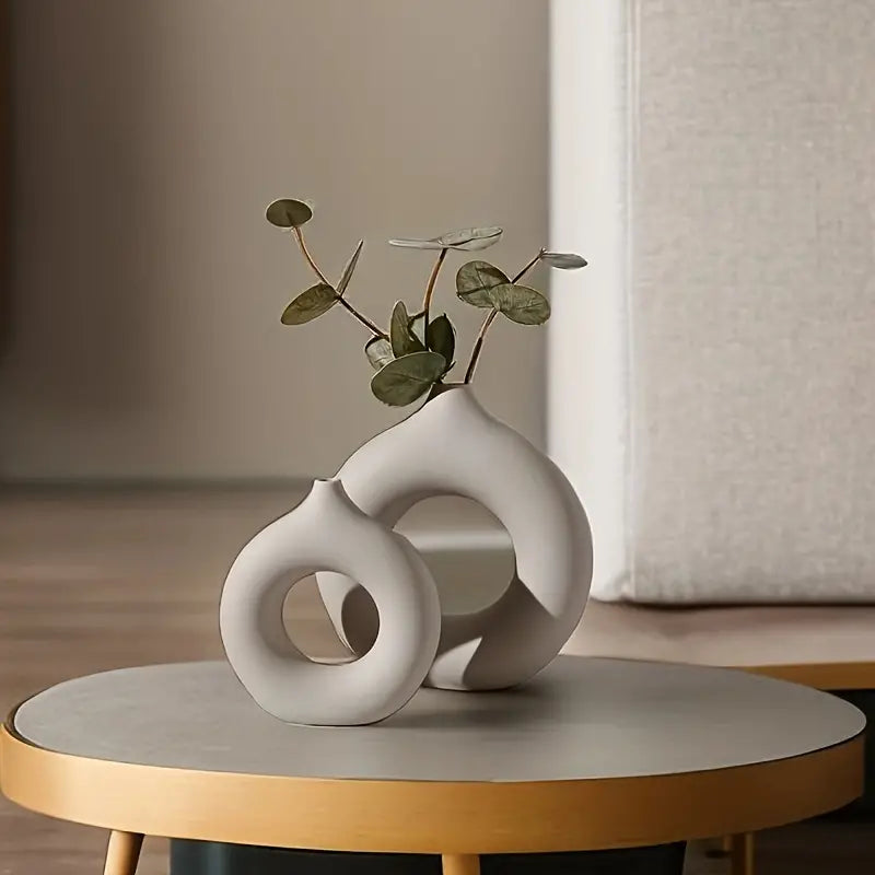 Modern Round Glass Vase Calm Elegant Home Decor Centerpiece