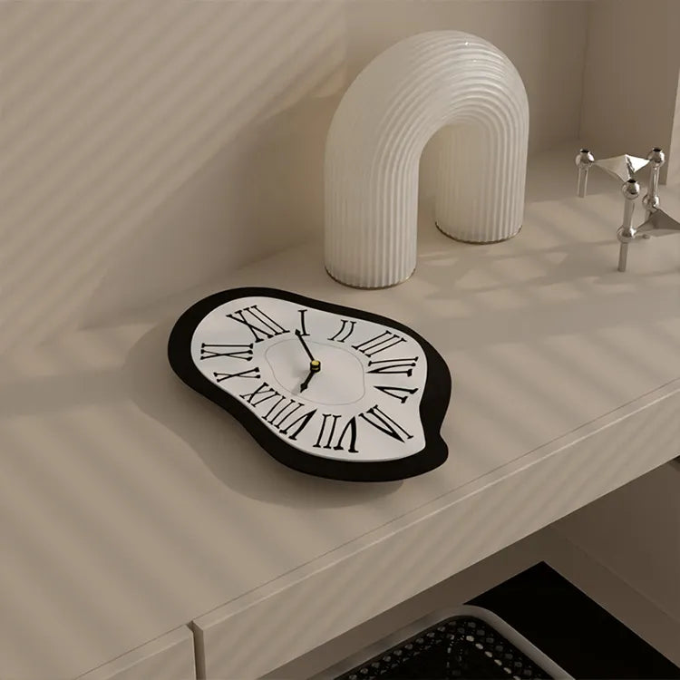 Modern Surreal Wall Clock Roman Numeral Artistic Wall Decor Clock for Living Room Bedroom Office Home