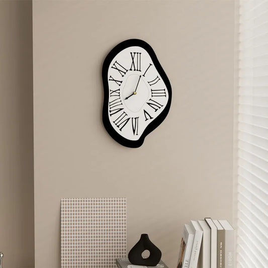Modern Surreal Wall Clock Roman Numeral Artistic Wall Decor Clock for Living Room Bedroom Office Home