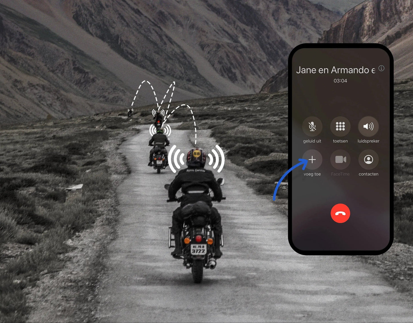 Motorcycle Helmet Bluetooth Headset Wireless Intercom Noise Cancelling Audio