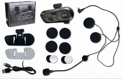 Motorcycle Helmet Bluetooth Headset Wireless Intercom Noise Cancelling Audio