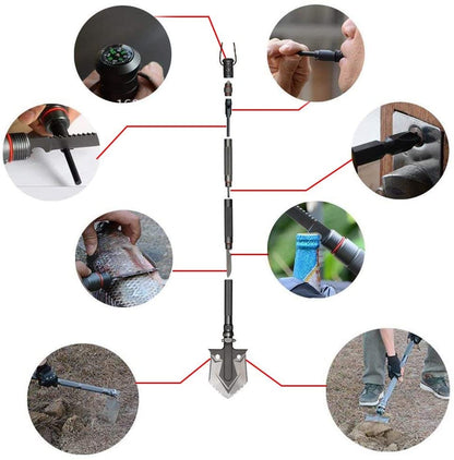 Multifunction folding Shovel Camping Survival tool Adjustable Outdoor Gear Kit
