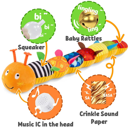 Musical Plush Caterpillar Toy Baby Sensory Soft Interactive Toy