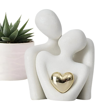 Nordic Couple Figurine Ceramic Love Sculpture Home Decor