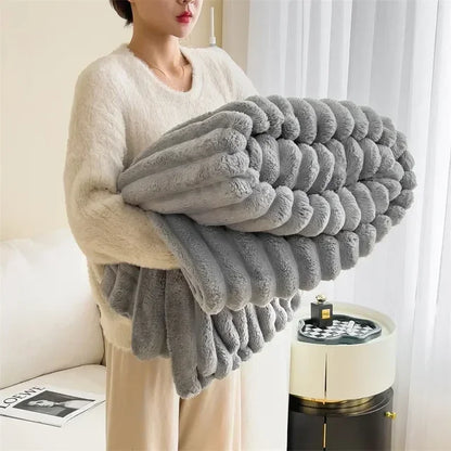 Plush Blanket Warm Thick Soft Luxury Fleece Throw Bed Sofa