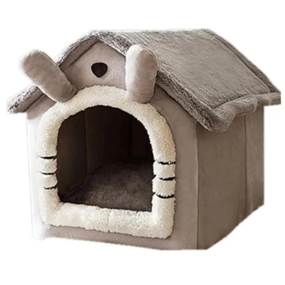 Plush Pet House Indoor Cat and Small Dog Bed