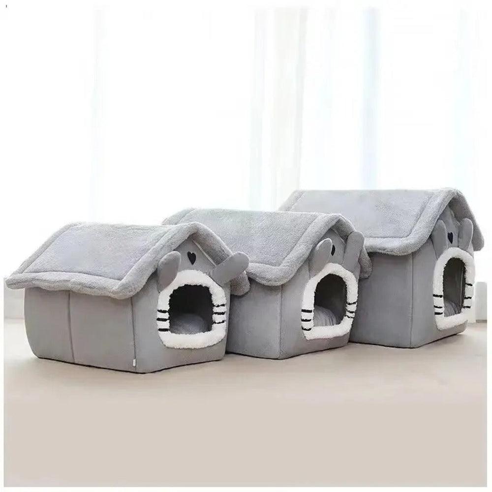 Plush Pet House Indoor Cat and Small Dog Bed