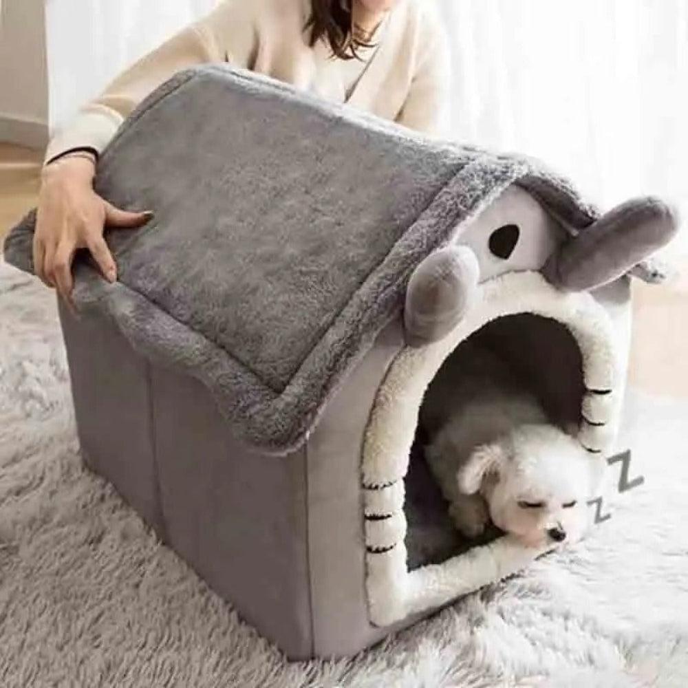 Plush Pet House Indoor Cat and Small Dog Bed
