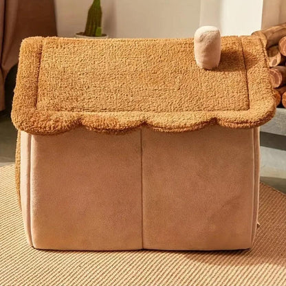 Plush Pet House Indoor Cat and Small Dog Bed
