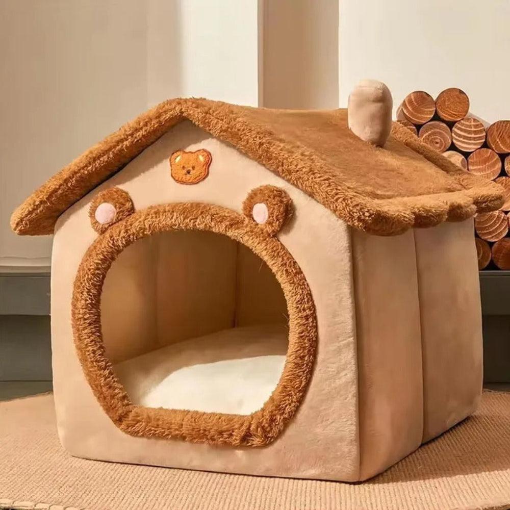 Plush Pet House Indoor Cat and Small Dog Bed