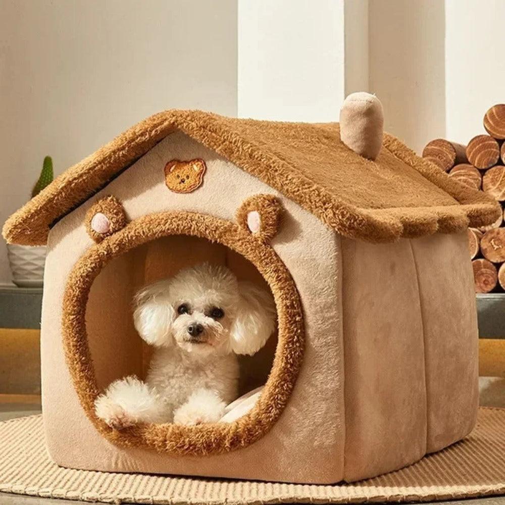 Plush Pet House Indoor Cat and Small Dog Bed