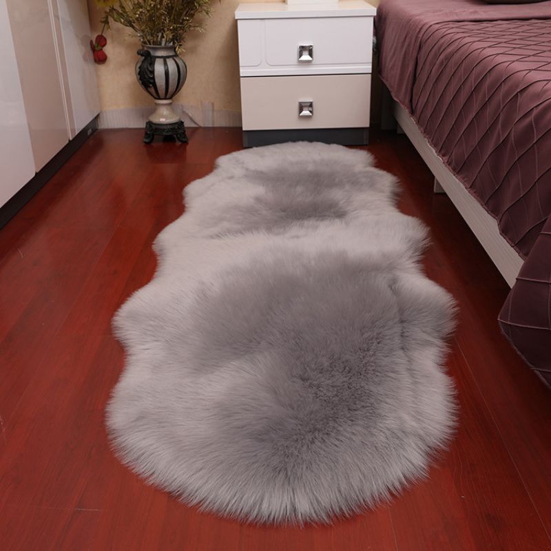 Plush Sheepskin Area Rug Soft Faux Fur Bedroom Carpet