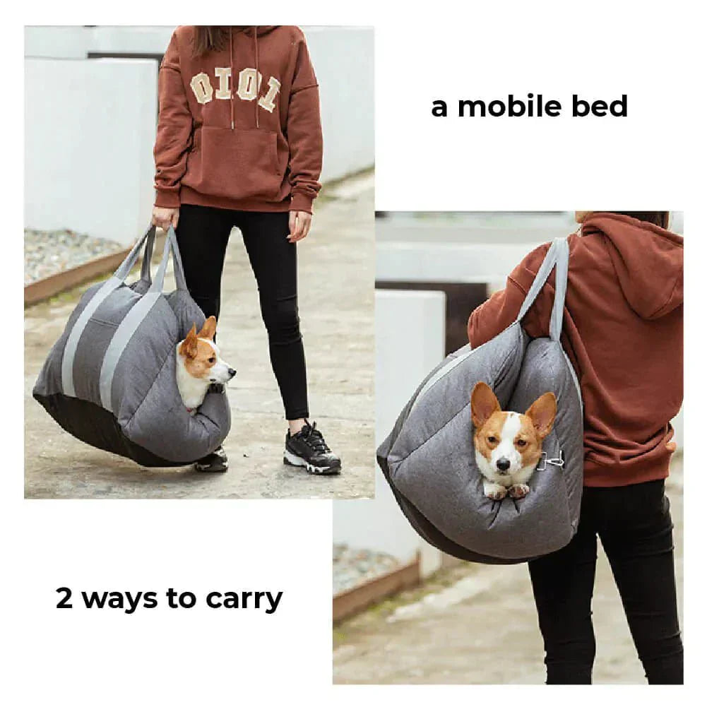 Portable Dog Car Travel Bed with Safety Cushion