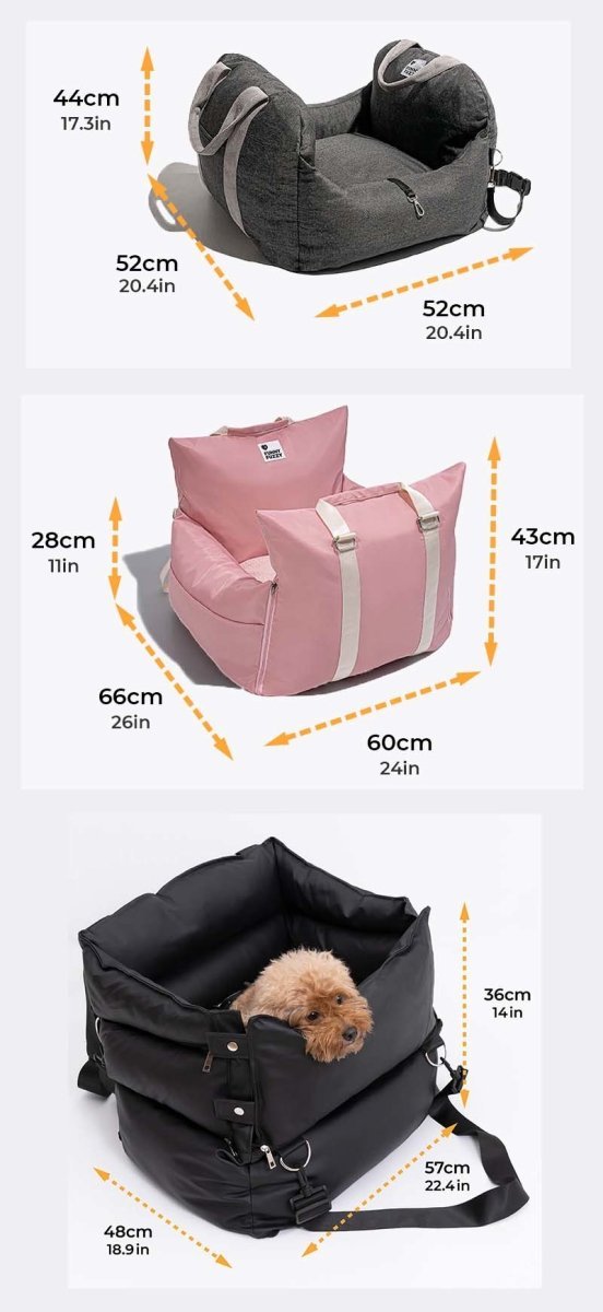 Portable Dog Car Travel Bed with Safety Cushion