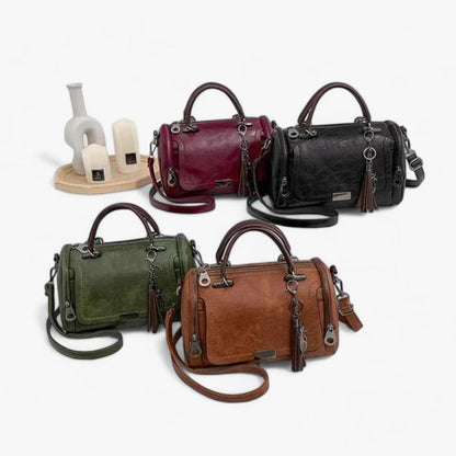 Premium Large Leather Handbag with Tassel Spacious Shoulder and Crossbody Bag