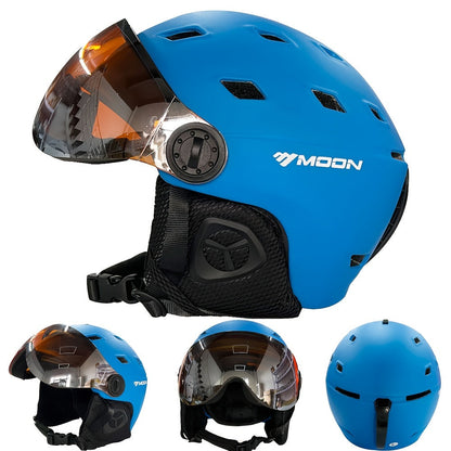 Protective Ski Helmet Snowboard Helmet With Goggles Adjustable Winter Sports Gear