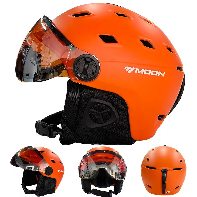 Protective Ski Helmet Snowboard Helmet With Goggles Adjustable Winter Sports Gear