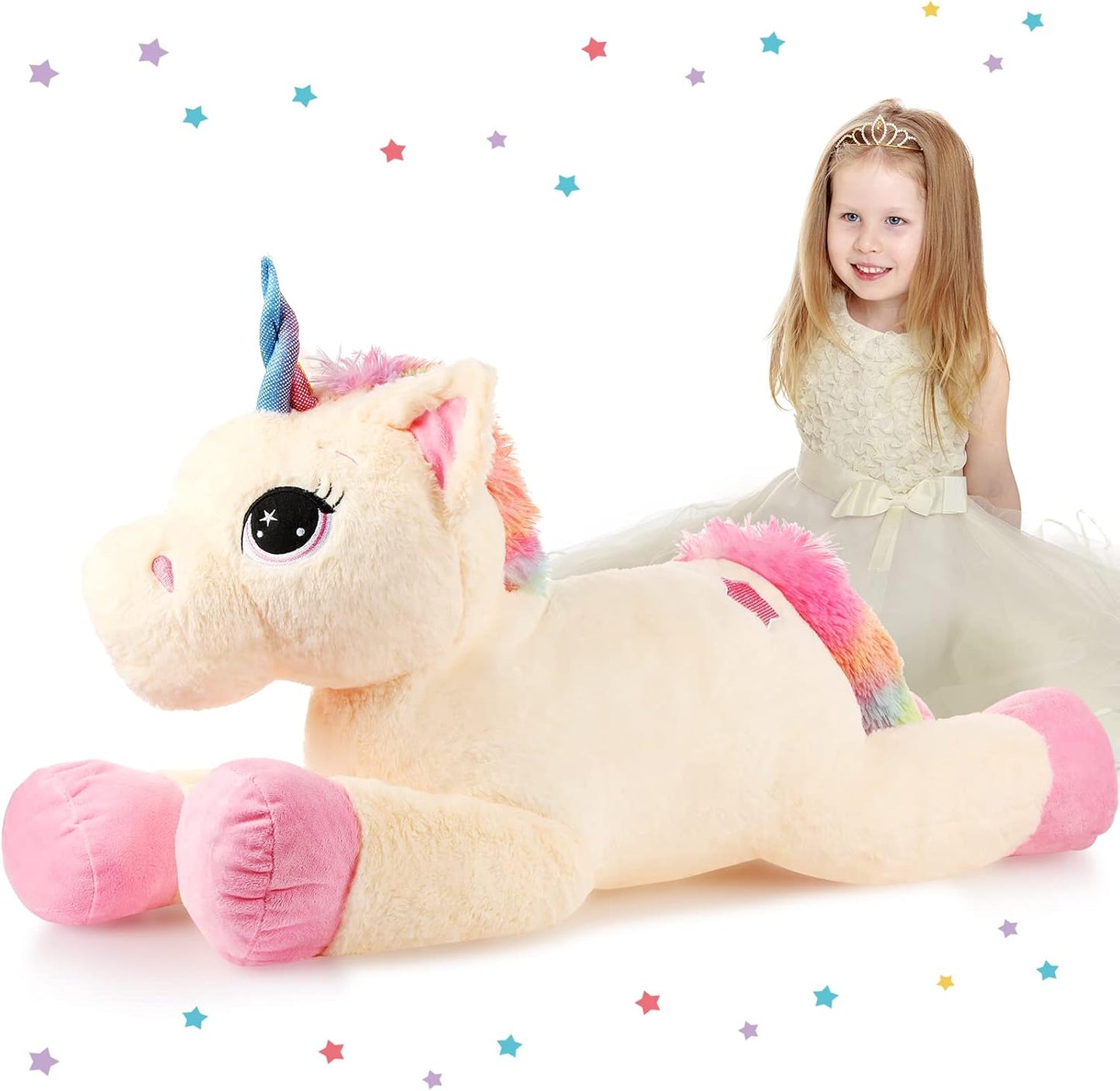 Rainbow Unicorn Plush Toy Large Soft Stuffed Animal Pillow