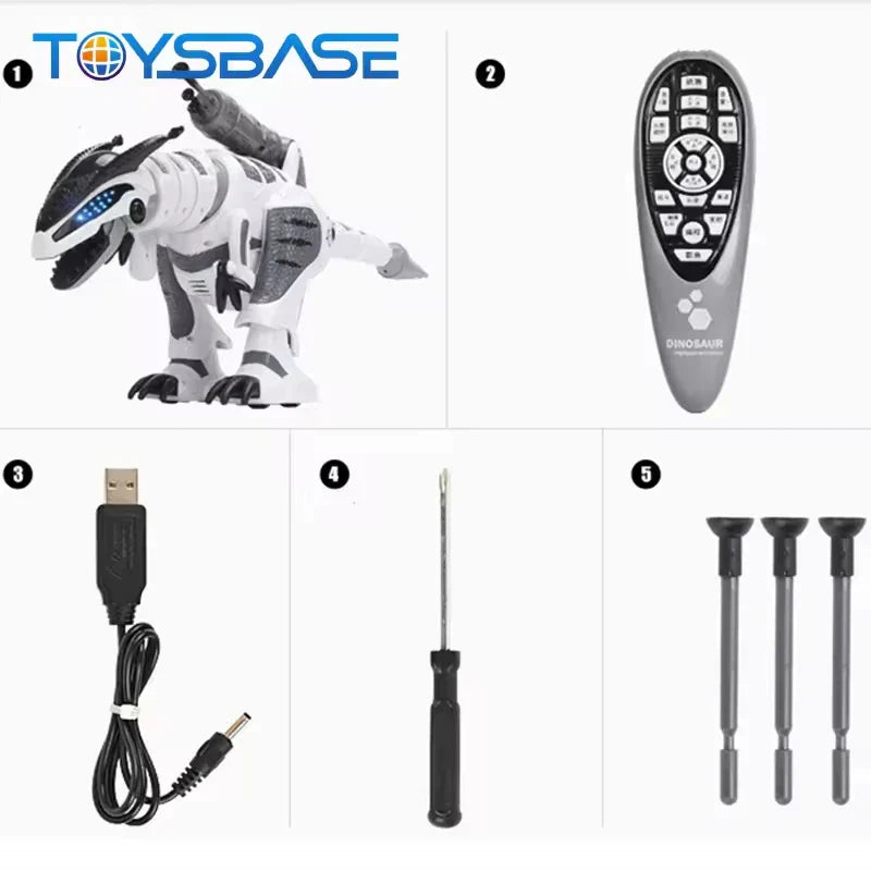 Remote Control Dinosaur Robot Toy Interactive RC Dino Lights Sound Kids Toy