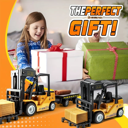 Remote Control Forklift Toy 1 24 Scale Truck With Trailer Lights