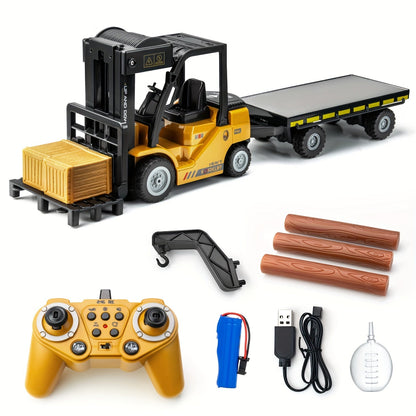Remote Control Forklift Toy 1 24 Scale Truck With Trailer Lights