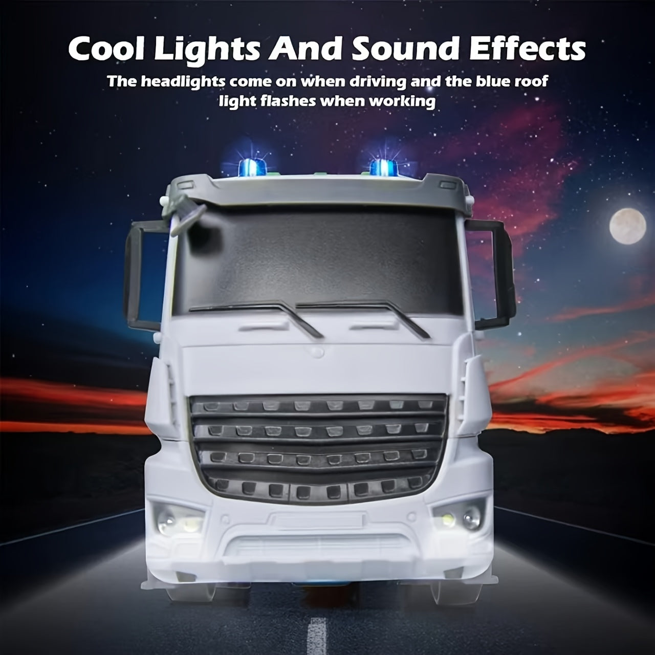 Remote Control Garbage Truck Toy Lights Sound Moving Loader Vehicle