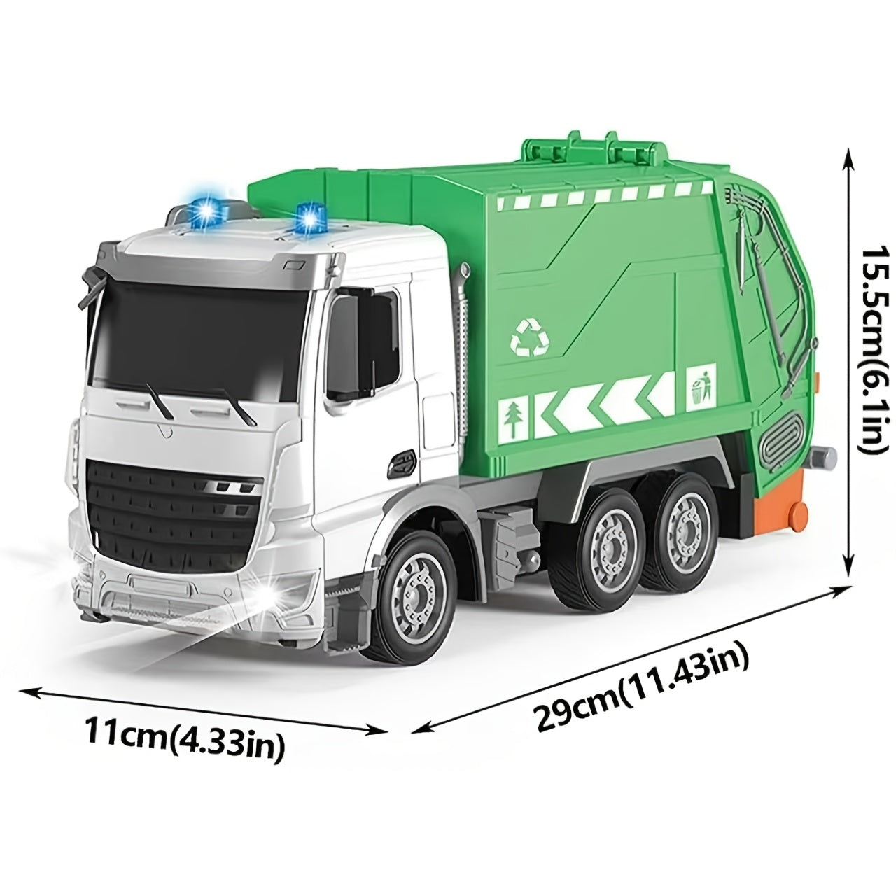 Remote Control Garbage Truck Toy Lights Sound Moving Loader Vehicle