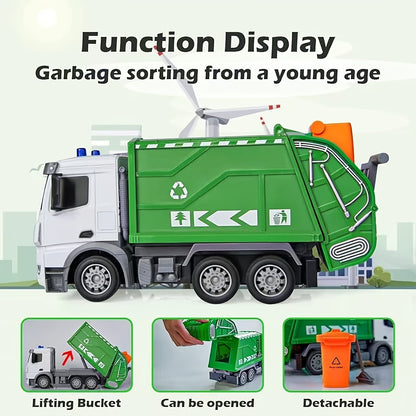 Remote Control Garbage Truck Toy Lights Sound Moving Loader Vehicle
