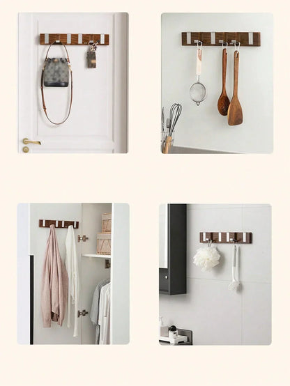 Retractable Wall Coat Rack Space Saving Hook Organizer