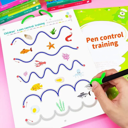 Reusable Tracing Workbook Set Kids Writing Practice Learning Book