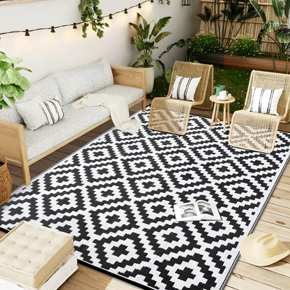 Reversible Outdoor Rug UV Resistant Patio Balcony Camping Mat