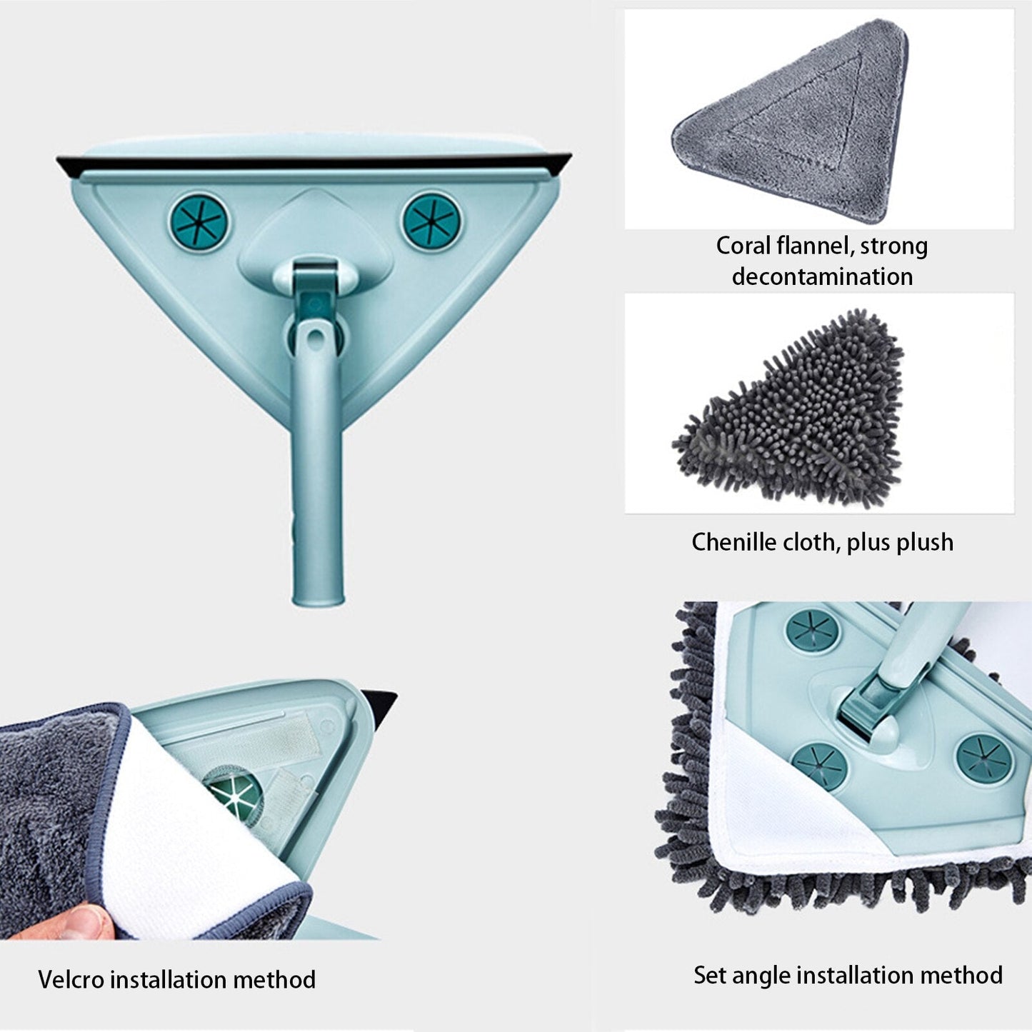 Rotating Triangle Cleaning Mop Extendable Household Cleaner
