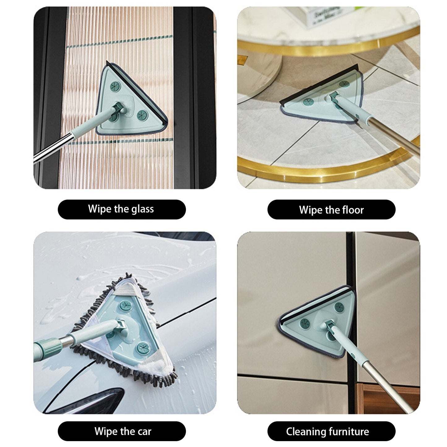 Rotating Triangle Cleaning Mop Extendable Household Cleaner